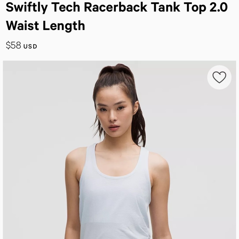 Lululemon Swiftly Tech RB Tank NWT Size 6.